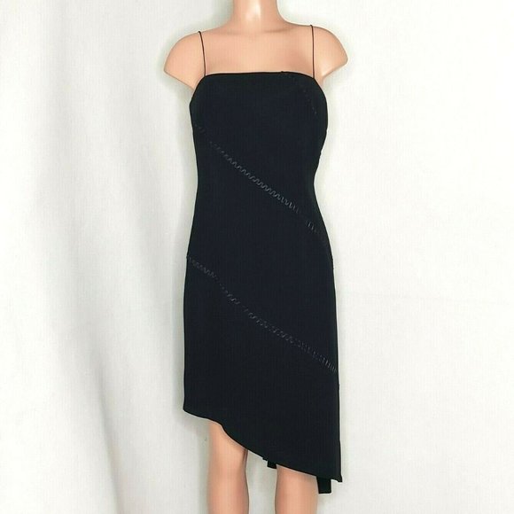 Donna Morgan NWOT Black Asymmetrical Dress Spaghetti Straps or Strapless - Picture 1 of 7